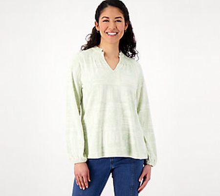 As Is Canyon Retreat Mirabelle Knit Printed Top w/Balloon