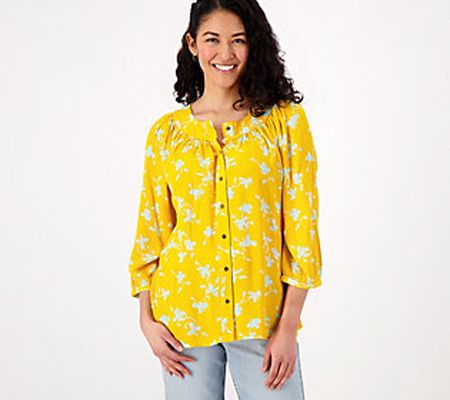 As Is Canyon Retreat Printed Button FrontShirt
