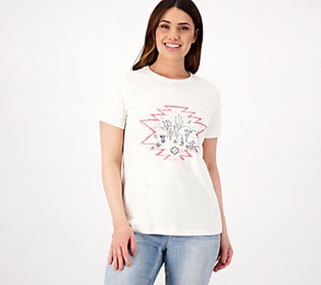 As Is Canyon Retreat Printed Crew Neck Short Sleeve Shirt