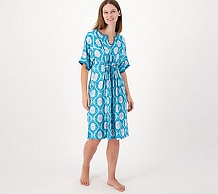 As Is Carole Hochman Feather Soft Tie Front Caftan