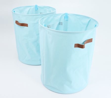 As Is Cella Set of 2 Large Canvas Laundry Storage Bags