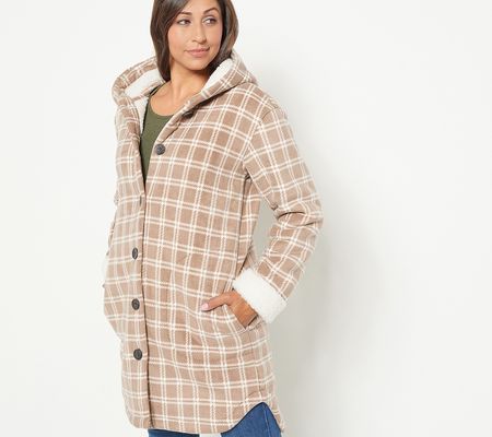 As Is Centigrade Bonded Sherpa Lined Plaid Jacket