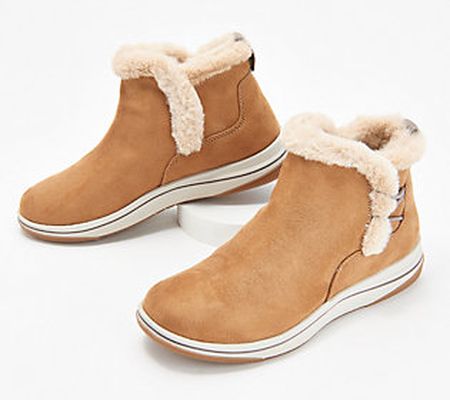 As Is Clarks Cloudsteppers Faux Fur Slip-OnBoots - Breeze