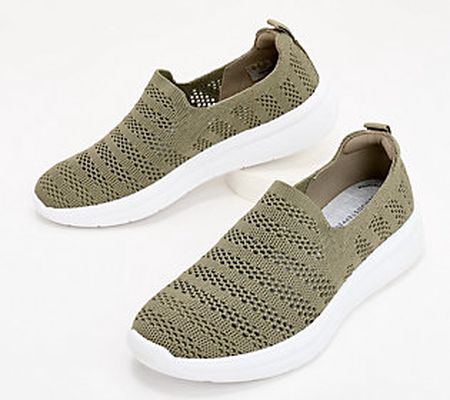 As Is Clarks Cloudsteppers Perforated Knit Slip-Ons