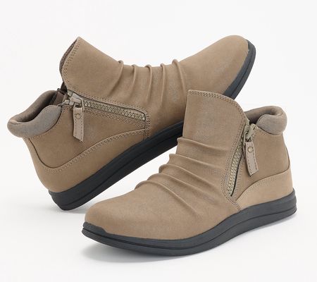 As Is Clarks Cloudsteppers Slip-On Booties- Breeze Range