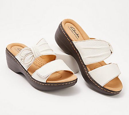 As Is Clarks Collection Adjustable Slide Sandals