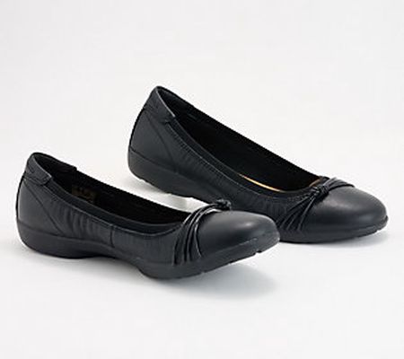 As Is Clarks Collection Leather Ballet Flats- Meadow Rae
