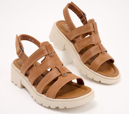 As Is Clarks Collection Leather Gladiator Sandals- Coast