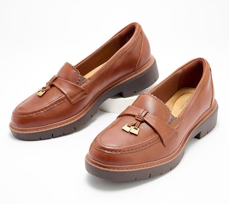 As Is Clarks Collection Leather Loafer w/ Tassel