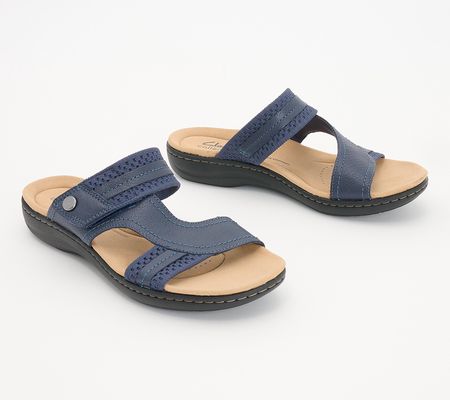 As Is Clarks Collection Leather Slide Sandals -LaurieannCara