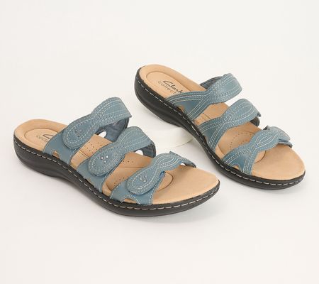 As Is Clarks Collection Leather Slide SandalsLaurieann Ayla