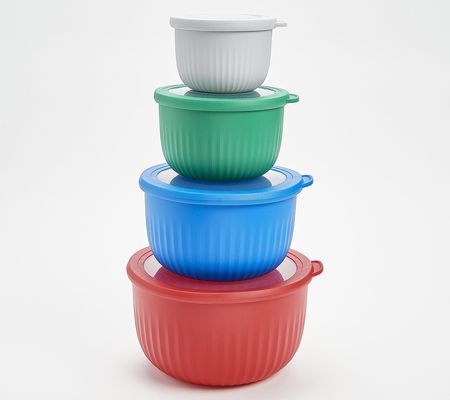 As Is Cook's Essentials 4-Piece Mixing BowlSet with Lids