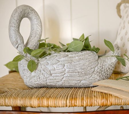As Is Cozy Cottage by Liz Marie 15.75" Swan Planter