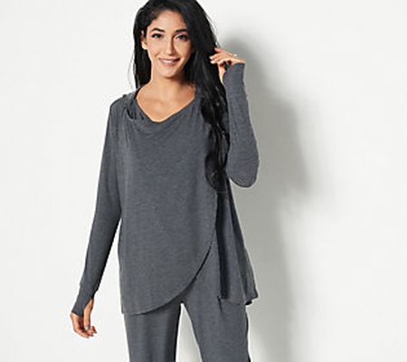 As Is Cuddl Duds Brushed Knit Hoodie Tunic