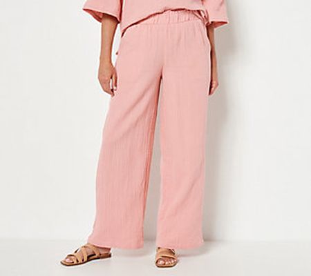 As Is Cuddl Duds Cotton Gauze Lounge Pants