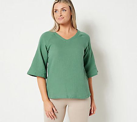 As Is Cuddl Duds Cotton Gauze Relaxed Top