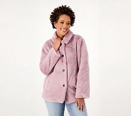 As Is Cuddl Duds Everyday Luxe Faux Fur Shacket