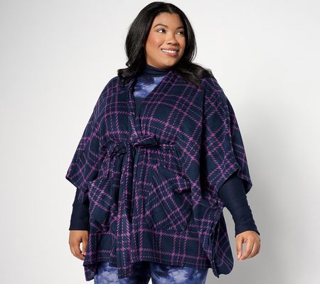 As Is Cuddl Duds Fleece with Stretch Belted Blanket Wrap