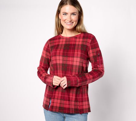As Is Cuddl Duds Fleece with Stretch CrewPullover Top