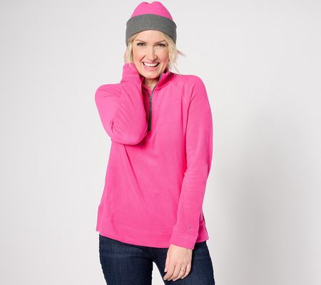 As Is Cuddl Duds Fleecewear with Stretch Pullover&Beanie
