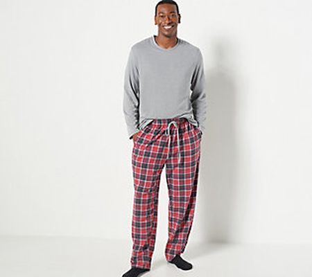 As Is Cuddl Duds Men's Comfortwear CozyWarmth Pajama Set