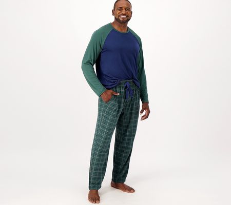 As Is Cuddl Duds Men's Cozy Jersey Pajama Set