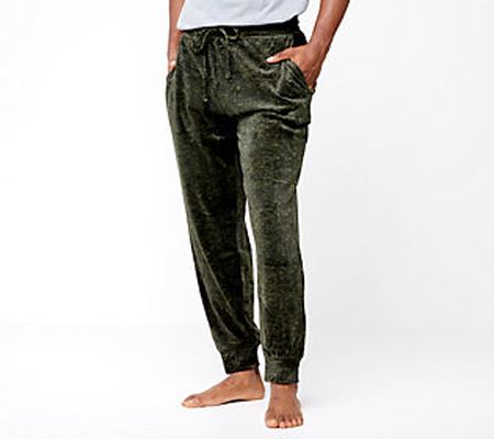 As Is Cuddl Duds Men's Double Plush Velour JoggerLoungePnt