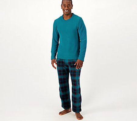 As Is Cuddl Duds Men's Fleecewear w/ Stretch Pajama Set