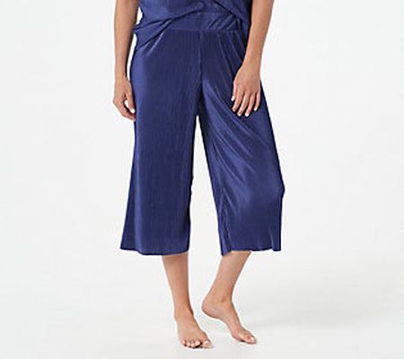 As Is Cuddl Duds Pleated Jersey Cropped Pant