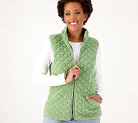 As Is Cuddl Duds Quilted Cuddly Sherpa with Fleece Vest