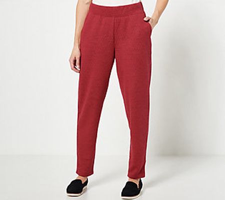 As Is Cuddl Duds Quilted Knit Slim Pants