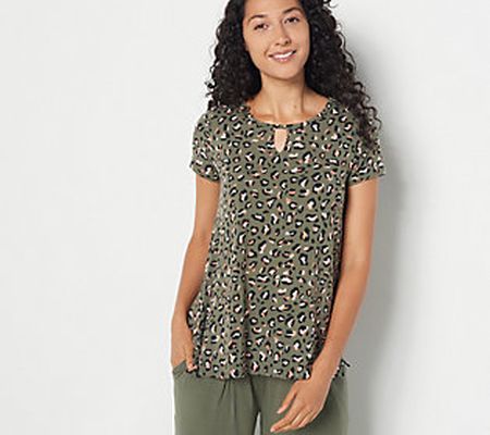 As Is Cuddl Duds Softwear with Keyhole Relaxed Top
