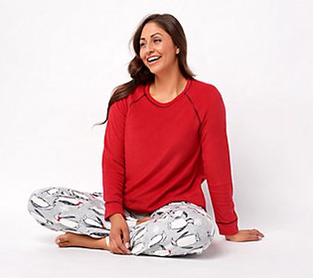 As Is Cuddl Duds Tall Fleecewear with Stretch Pajama Set