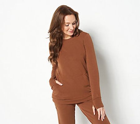 As Is Cuddl Duds Teddy Plush Long Sleeve Crew Neck Top