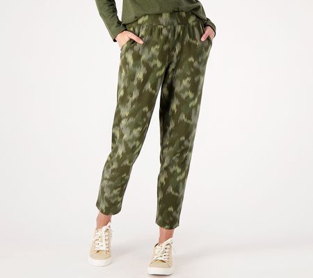 As Is Denim & Co. Active Camo Printed French Terry AnklePant