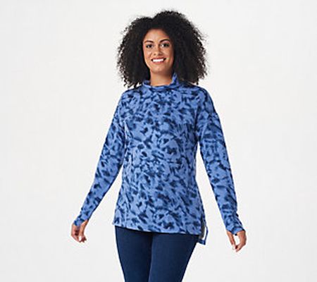 As Is Denim & Co. Active Cozy Neck Long Sleeve Top