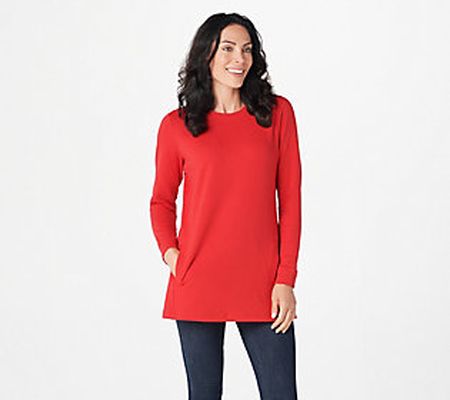 As Is Denim & Co. Active Crew Neck Long Sleeve Tunic