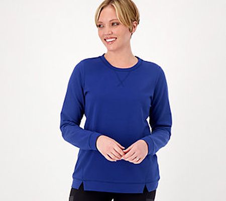 As Is Denim & Co. Active French Terry Long Sleeve Pullover