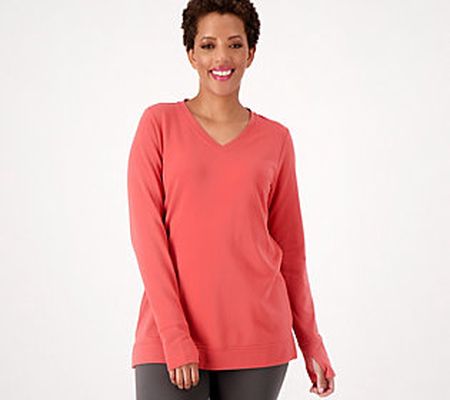 As Is Denim & Co. Active French Terry Long Sleeve Tunic
