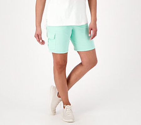 As Is Denim & Co. Active French Terry Pull-On Short w/Cargo
