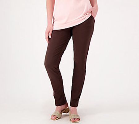As Is Denim & Co. Active Petite Duo Stretch SlimStraightPnt