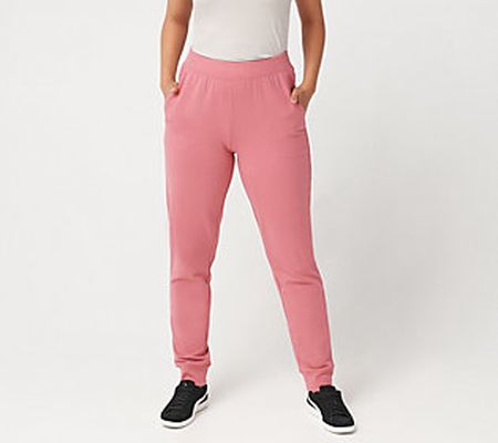 As Is Denim & Co. Active Petite Pull-On Knit Jogger Pants