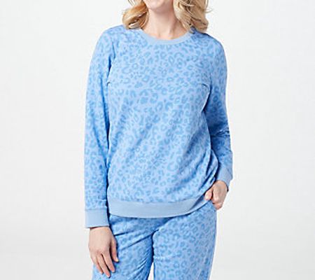As Is Denim & Co. Active Printed French Terry Sweatshirt
