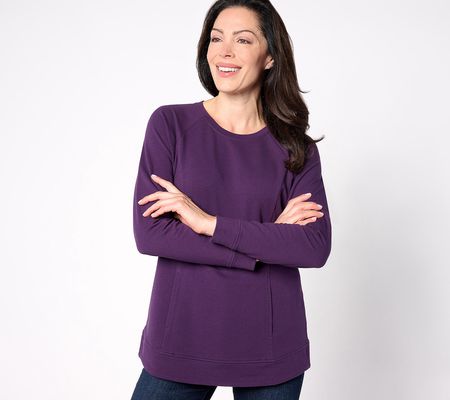 As Is Denim & Co. Active Regular Tunic with Curved Hem