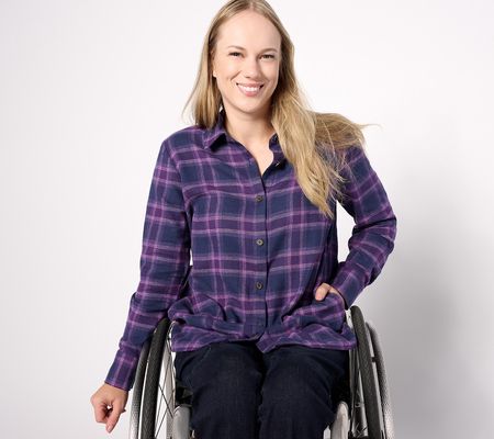 As Is Denim & Co. Adaptive Heritage Plaid Front Tunic