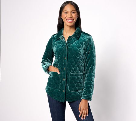 As Is Denim & Co. Canyon Retreat VelvetPadded Jacket
