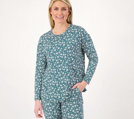 As Is Denim & Co. Comfort Zone PrintComfortJersey CrewNeck