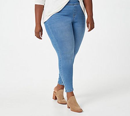 As Is Denim & Co. Easy Stretch Petite Pull-On Jeggings