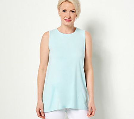As Is Denim & Co. Petite Essentials Jersey Swing TankTunic