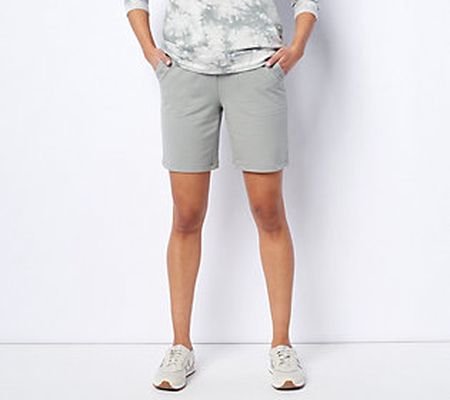 As Is Denim & Co. Print or Solid Reg. French Terry Shorts